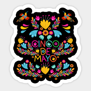 Cinco De Mayo Birds and Flowers Mexican 5th May Sticker